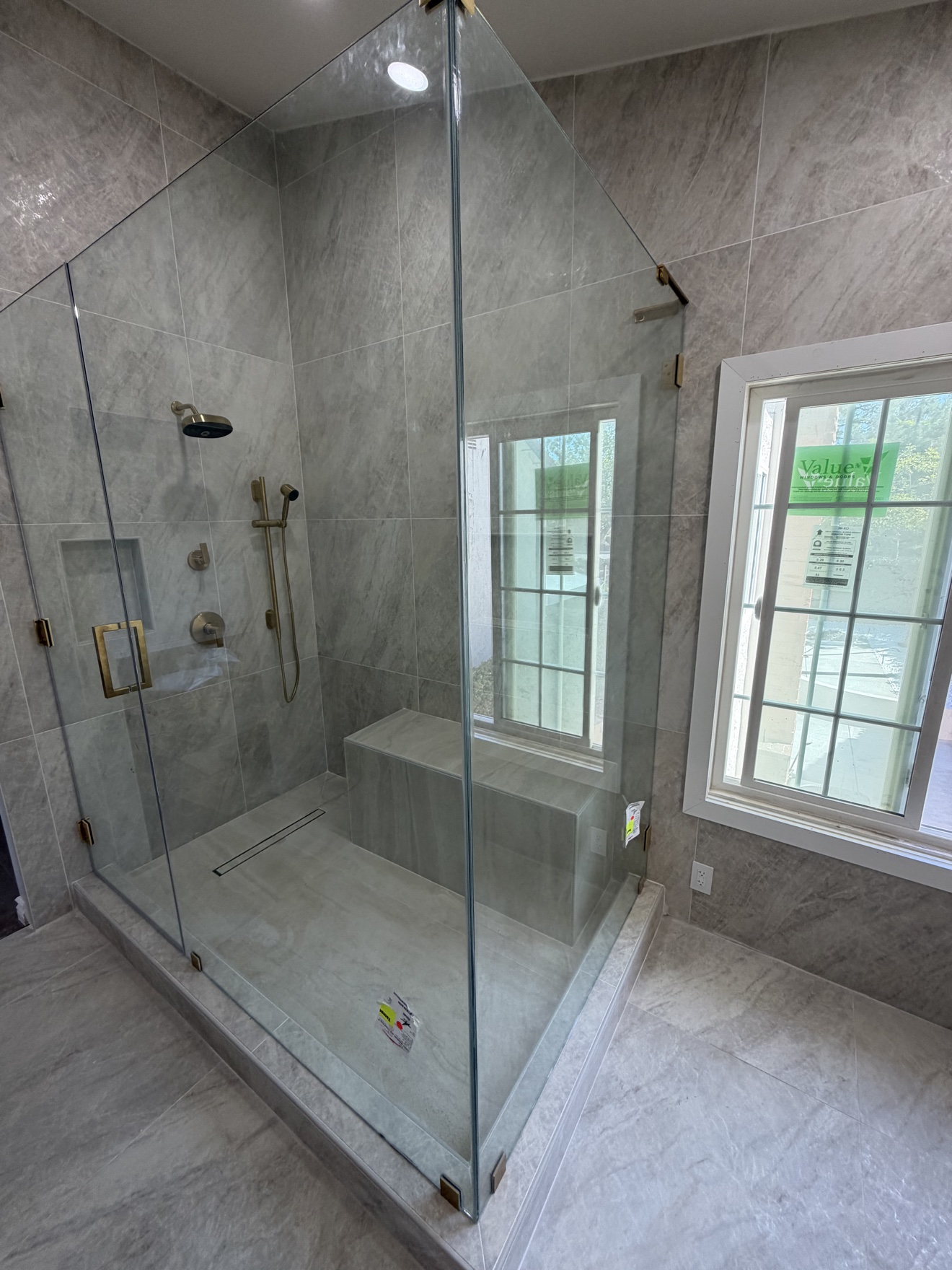Lake Forest master bathroom remodel by Tiannuo Construction - shower