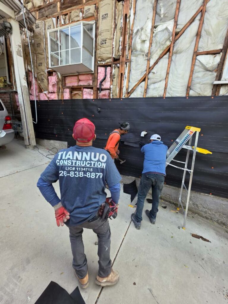 Tiannuo Construction crew at work on a job site